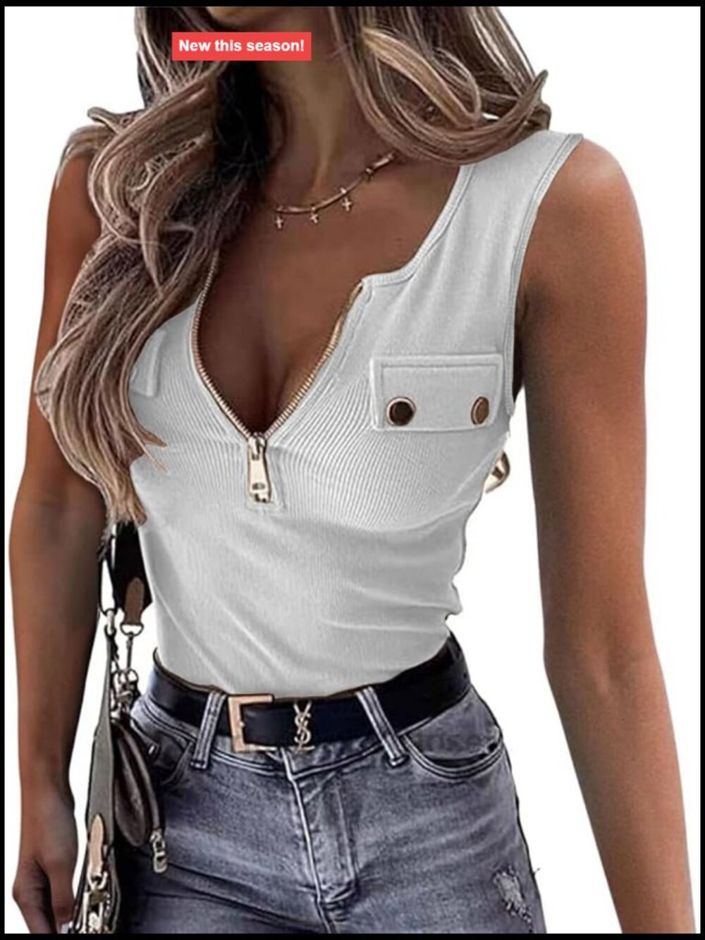 Women's Ribbed Knit Henley Top Scoop Neck Long Sleeve Slim Fit Zipper